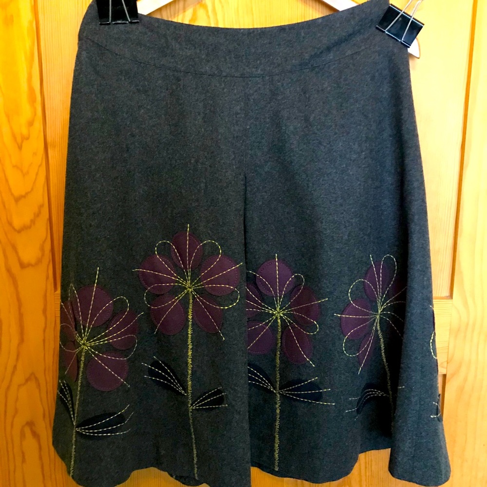 Boden wool appliqué skirt